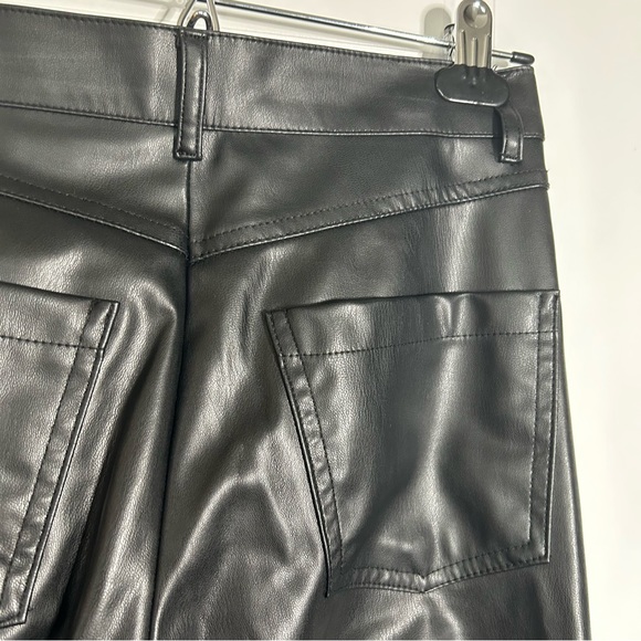 ZARA FAUX LEATHER STRAIGHT PANTS IN SIZE EXTRA SMALL (SIZE 2) IN BLACK - Picture 8 of 12